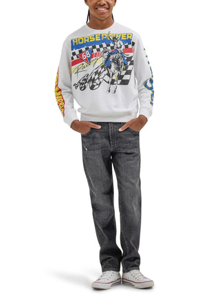 Wrangler Boys' Youth Crewneck �Rodeo� Pullover, Wh