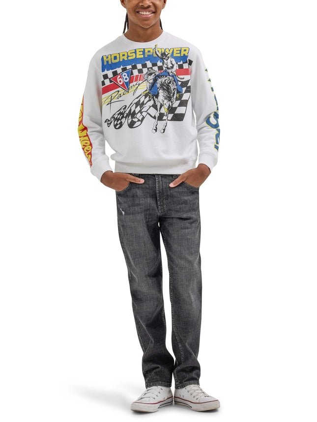 Wrangler Boys' Youth Crewneck �Rodeo� Pullover, Wh