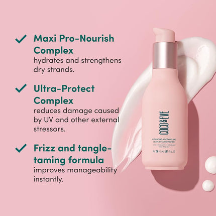 Coco & Eve Moisturising & Detangling Leave-in Conditioner. Coconut, Avocado Oil, Vitamin A and E for Conditioning, Smoothing, Detangling, Minimising Cracks and Split Ends. (150ml)