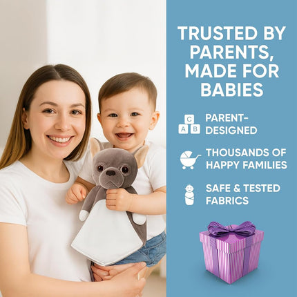 Love By Emi Musical Baby Comforter - White Noise & Lullaby - Calms Fussy Babies, Reduces Night Wakeups & Helps Toddlers Sleep Longer – Proven Sleep Aid for Parents - Machine Washable, Newborn Gift
