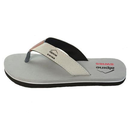 alpine swiss Mens Flip Flops Beach Sandals EVA Sole Comfort Thongs Gray 13 M US