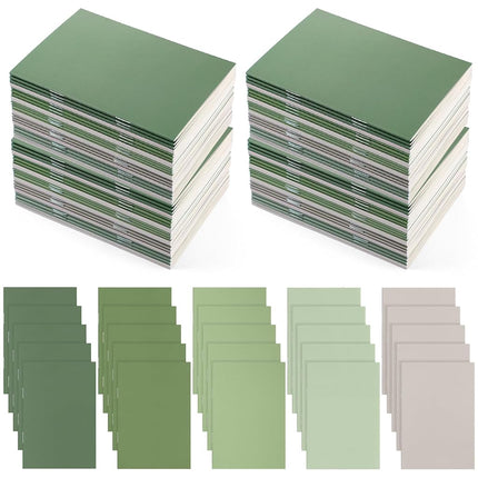 Eaasty 50 Pcs Mini Notebooks Lined Paper Bulk, Gre