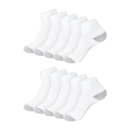 Hanes Women's 10-Pair Value Pack Ankle Socks, White, Large