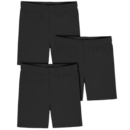 Gerber Baby Girls' Toddler 3-Pack Pull-on Bike Shorts, Black, 4T