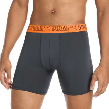 PUMA mens 5 Pack Performance Boxer Briefs, Black/Grey/Navy/Bright, M