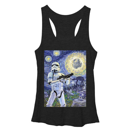 STAR WARS Junior's Stormy Night Graphic Tee, Black Heather, X-Large
