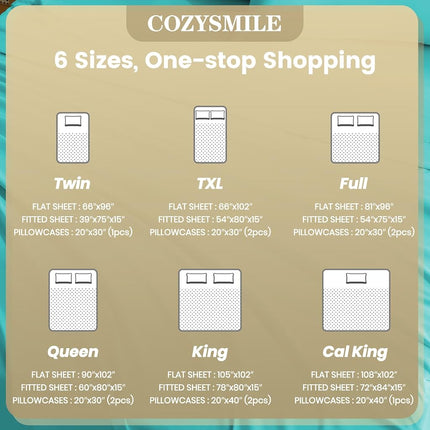 CozySmile Silky Soft King Size Sheet Set - Luxury 4 Piece Breathable Cooling Sheets for King Size Bed, 16" Deep Pocket Easy Care Wrinkle Free Bedding Sheet and Pillowcase Set, Turquoise