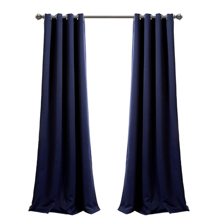 Lush Decor Insulated Grommet Blackout Curtains Panel Pair, 52" W x 84" L, Navy