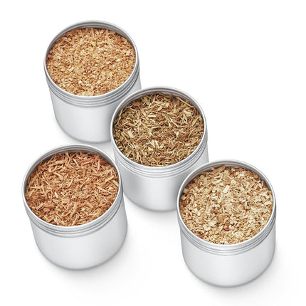 Breville The Smoking Gun Pro Hickory Mesquite Applewood and Cherrywood 4 Piece Woodchip Set - -