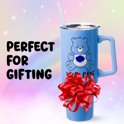Silver Buffalo Care Bears Grumpy Like Care Stainless Steel Tumbler with handle, 40 Ounces