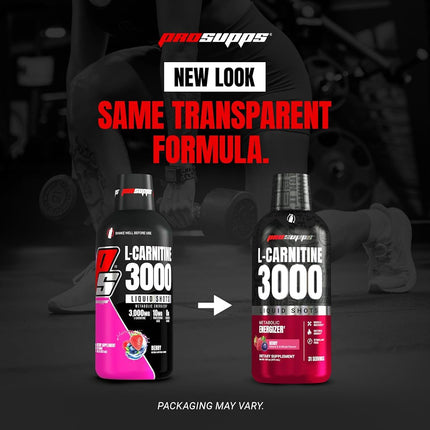 ProSupps L-Carnitine 3000 Liquid Fat Burner, Stimulant Free Metabolic Enhancer, 31 Servings (Berry Flavor)