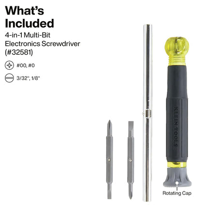 Klein Tools 32500SDKIT Multi-Bit Screwdriver and Nut Driver Set with Cushion-Grip Handles, Includes Stubby, 11-in-1, and 4-in-1 Electronics Drivers