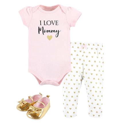Hudson Baby Body, pantalon et chaussures en coton pour bébé, fille maman, 12-18 mois