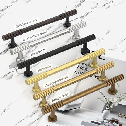 Coinkoly Matte Black Cabinet Handles Kitchen Pulls 5 Inch 10 Pack