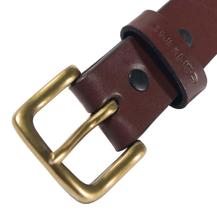 Carhartt Men's Double Row Stitching Snap Fasteners Brass Buckle, Brown, 34