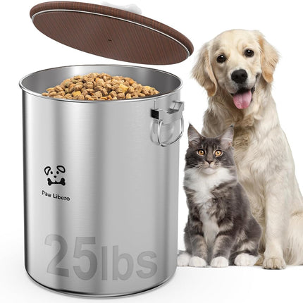 25 lb Stainless Steel Dog Food Storage Container w