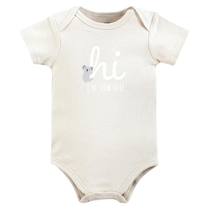 Hudson Baby Unisex Baby Cotton Bodysuits, New Here, 18-24 Months, New Here, 18-24 Months