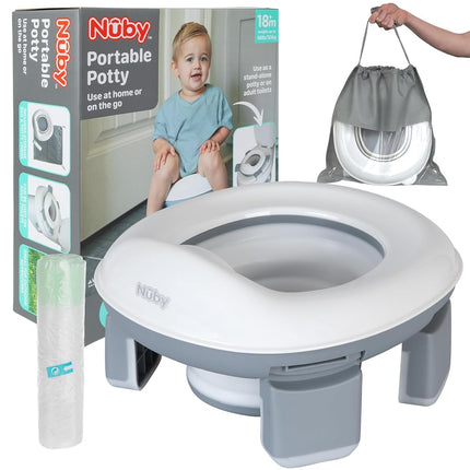 Nuby Go Potty Portable Toddler Toilet, Non-Slip, T
