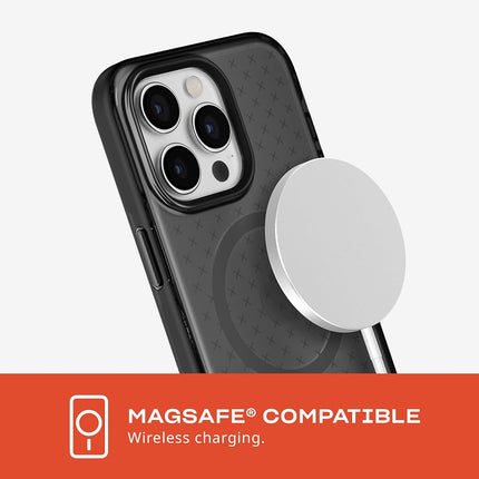 tech21 Evo Check case for iPhone 15 Pro Max - Compatible with MagSafe - Impact Protection Case - Smokey/Black
