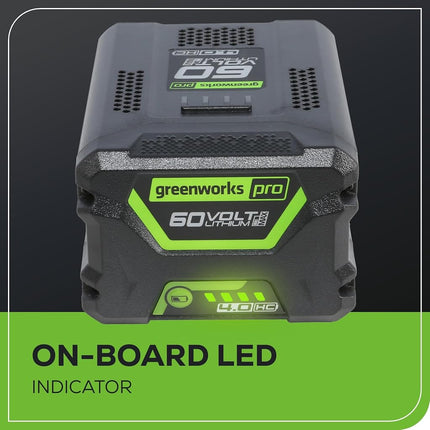 Greenworks 60V 4.0AH High Current (HC) Battery | Provides Fade-Free Power for Maximum Performance | Compatible with 75+ 60V Greenworks Tools