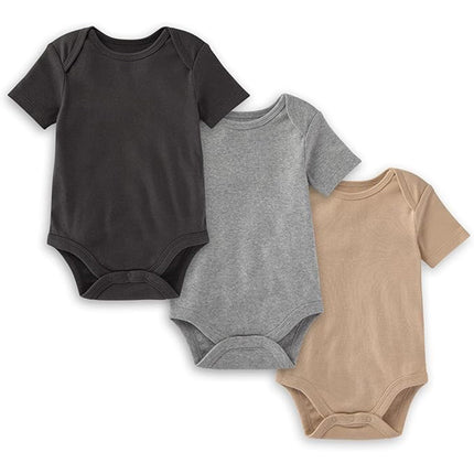 Burt's Bees Baby Bodysuits, 3-Pack Long & Short-Sl