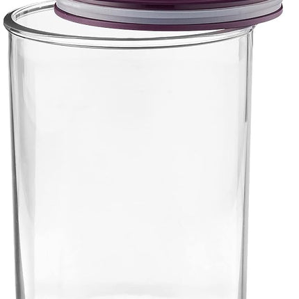 Reston Lloyd Food Storage Containers, BPA Free Airtight Canisters for Cereal, Pasta, Sugar, Coffee, Flour, Cookies, Loose Tea, for Kitchen Organization, Set of 3, Plum