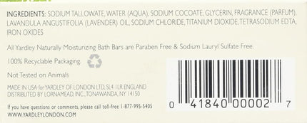 Yardley 7836-8 London Soap Bath Bar, English Lavender & Essential Oils,4.25 Ounce (Pack of 8)