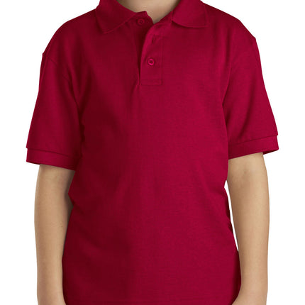Dickies Boys' Short Sleeve Pique Polo, English Red