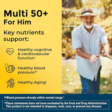 Nature Made Multi for Him 50+ Dietary Supplement Tablets 90 ea (Pack of 2)