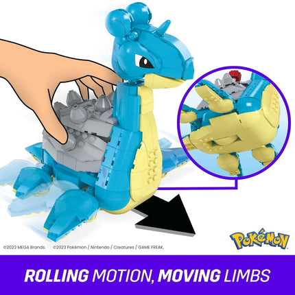 MEGA Pokémon Lapras: Mechanische, detailreiche Lapras-Figur Zum Zusammenbauen mit Einer Größe von Circa 18 cm