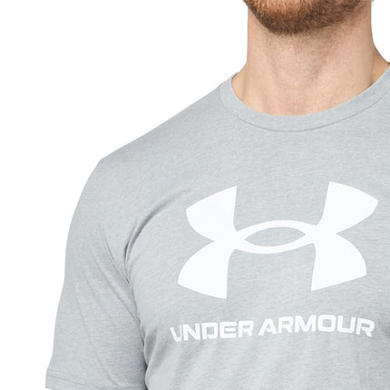 Under Armour Men's Sportstyle Logo Short Sleeve T Shirt, (037) Steel Light Heather / / White, XXXXXL