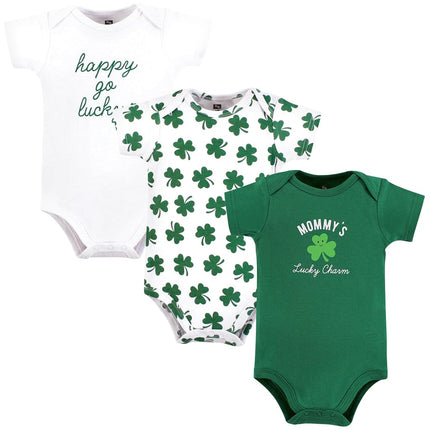Hudson Baby Unisex Baby Holiday Cotton Bodysuits, Green, 0-3 Months