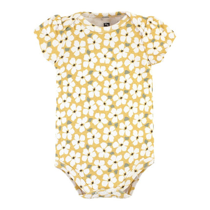 Hudson Baby Unisex Baby Cotton Bodysuit and Pant Set, Sage Floral Wreath, 9-12 Months, Sage Floral Wreath, 9-12 Months