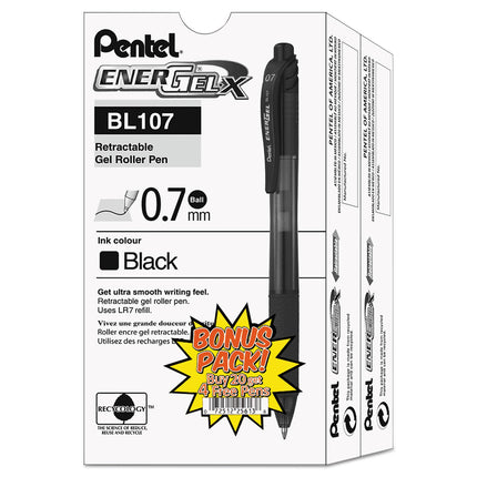 Pentel EnerGel Retractable Gel Pens (BL107ASW2) by