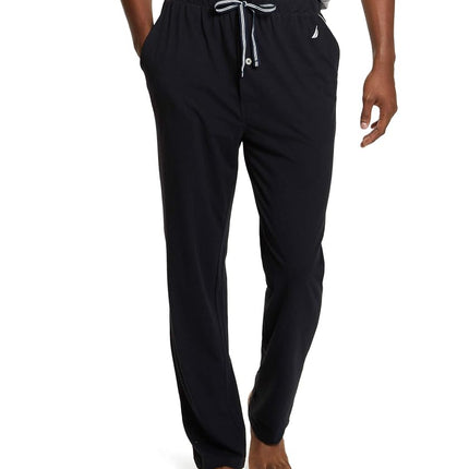 Nautica Men's Soft Knit Sleep Lounge Pants Pyjama Bottoms, True Black, M