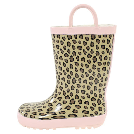Bottes de pluie Hudson Baby unisexe pour enfant, rose léopard, 4 US bébé