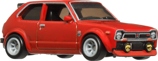 Hot Wheels Premium Car Culture Collectible Toy Car, 1:64 Scale Die-cast '73 Honda Civic Custom, Japan 4 Historic Vehicle with Real Riders Tires
