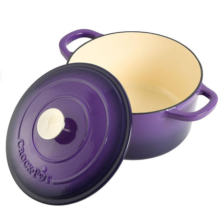 Olla redonda de hierro fundido esmaltado Crock-Pot Artisan, 4.7 litros, morado lavanda