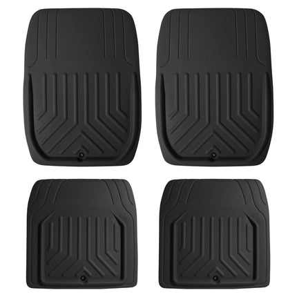 FH Group Automotive Floor Mats - Black Faux Leathe