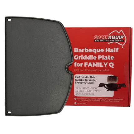 CAMPAQUIP Cast Iron Half Griddle Plate | Fits Webe