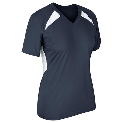 CHAMPRO Jersey de sóftbol rápido Check para mujer, azul marino, blanco, XXG
