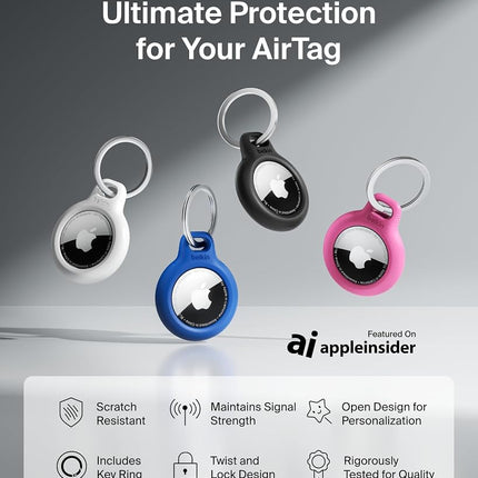 Belkin Apple AirTag Holder with Key Ring, Secure Case for AirTag - Black