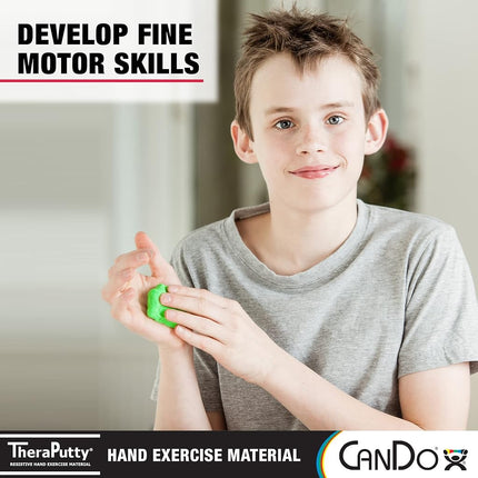 CanDo TheraPutty Pâte à malaxer standard pour la rééducation, les exercices, la thérapie de la main, l'ergothérapie, le renforcement de la main, l'amélioration de la motricité, le soulagement du stress, 170 g, vert, moyenne