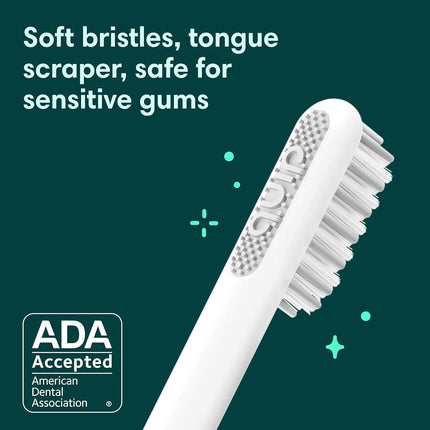 quip Electric Toothbrush for Adult - Sonic Toothbrush with Travel Cover and Mirror Holder, Soft Bristles, Timer and Metal Handle - Slate