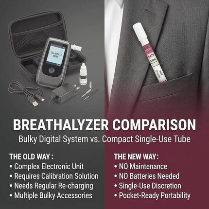 AssuTest Disposable Breathalyzer (25 Pack) - Accurate Single-Use Alcohol Breath Test Kit, Portable Alcohol Tester for Drivers and Social Events
