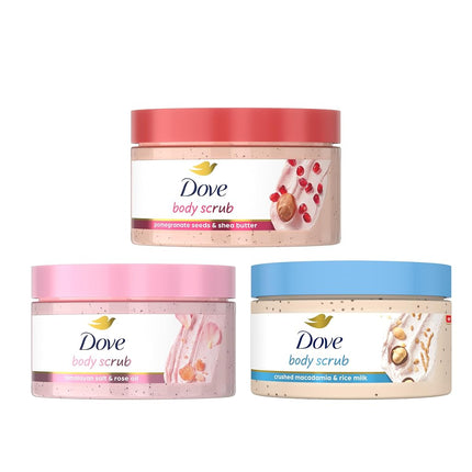 Dove Mixed Body Scub Trial Pack 3 Pack for Women f