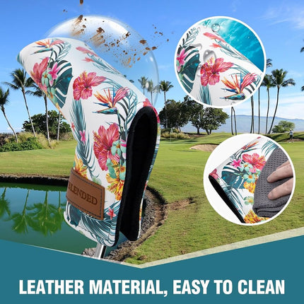 BAIRBRE Golf Club Covers Driver Covers Fairway Wood Head Cover Hybrid Headcover 3 Wood Headcovers Leather 3 Wood Headcovers Golf Head Covers for Scotty Cameron Taylormade Titleist Odyssey