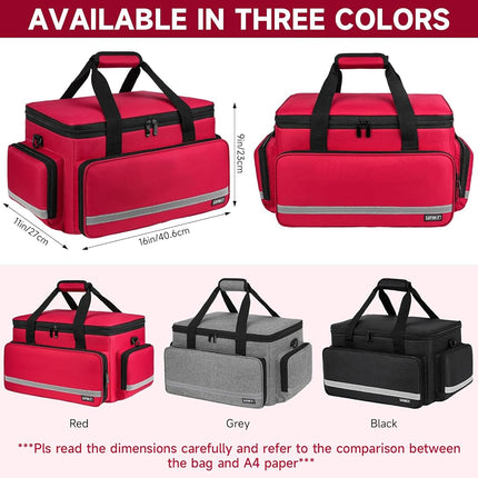 LEFOR·Z Medical Bag, Empty First Aid Storage Tote with Detachable Divider, Medical Supplies Bag for Nursing Student, Therapist, Doctors