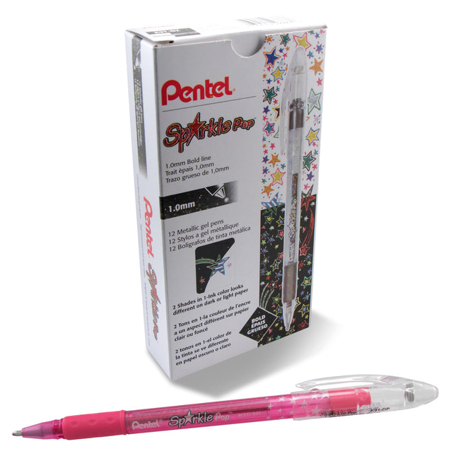 Pentel Sparkle Pop Metallic Gel Pen, (1.0mm) Bold 