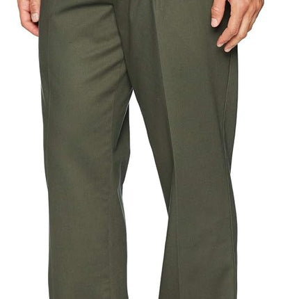 Dockers Pantalones de algodón Signature Khaki Lux elásticos de ajuste clásico para hombre - Plisados (Tallas regulares y grandes y altas) Informal, Olive Grove, 44W x 32L